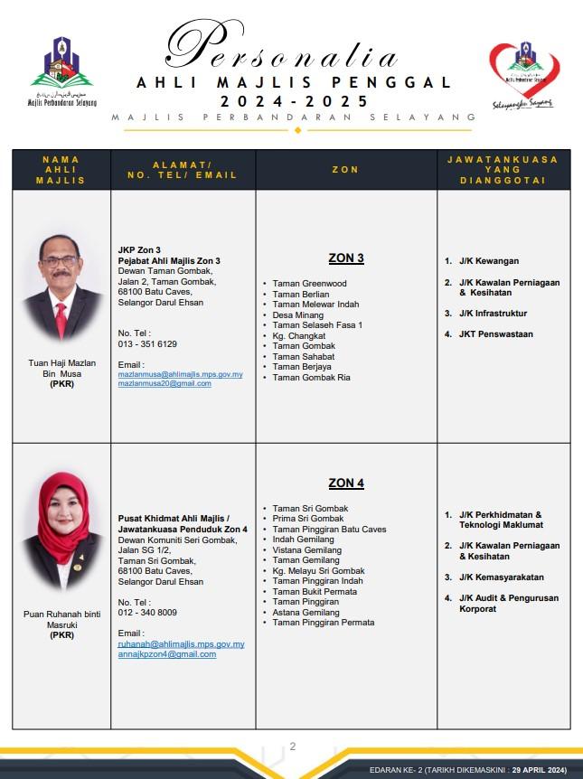 PERSONALIA AHLI MAJLIS MPS BAGI PENGGAL 2024 HINGGA 2025