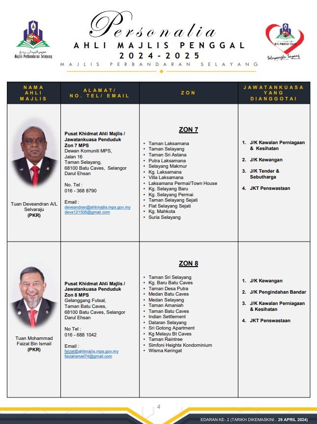 PERSONALIA AHLI MAJLIS MPS BAGI PENGGAL 2024 HINGGA 2025